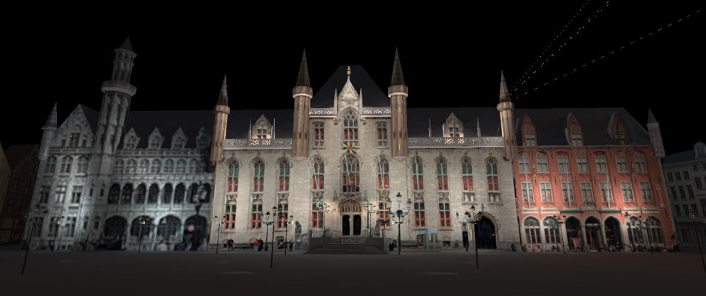 Relighting project voor monumenten van de markt in Brugge